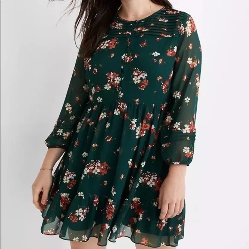 Madewell Pintuck Ruffle Dress
